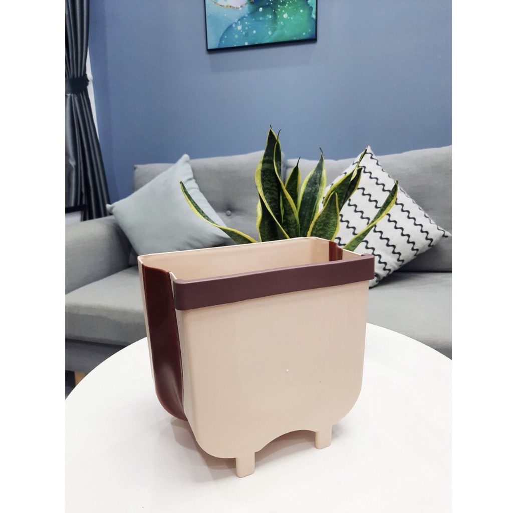 Thùng Rác Gấp Gọn Thông Minh Cao Cấp, Thùng Rác Gài Cánh Tủ Có thanh Gạt Tiện Lợi