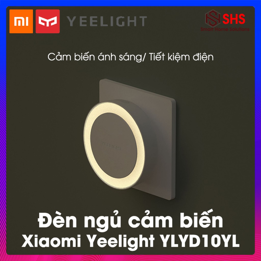Đèn ngủ cảm ứng, đèn ngủ thông minh Xiaomi Yeelight, cảm biến ánh sáng tự động bật tắt, hình tròn, YLYD10YL, SHS Vietnam