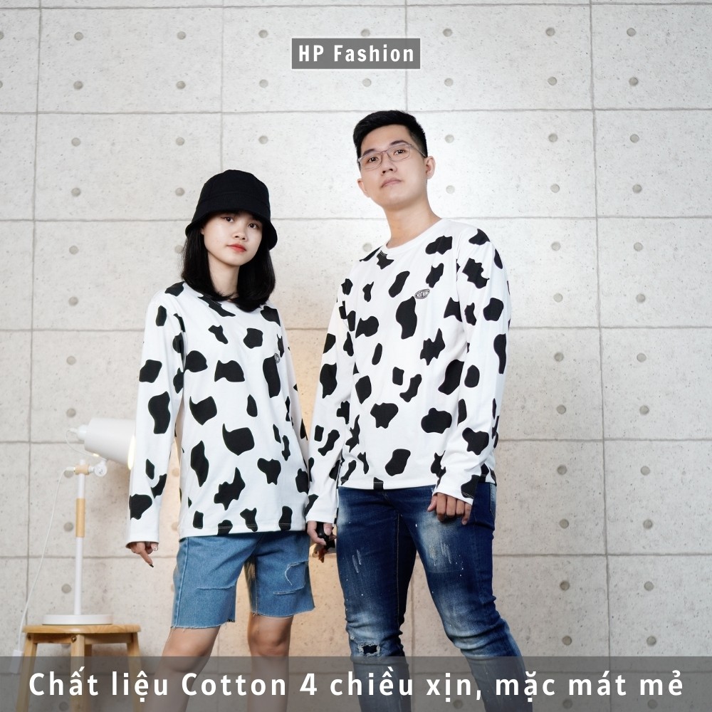 Áo Thun Bò Sữa Tay Dài dáng rộng Unisex nam nữ phong cách Ulzzang hottrend | BigBuy360 - bigbuy360.vn