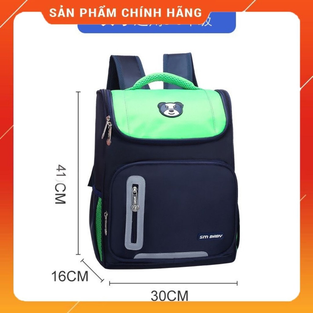 Balo Chống Gù Học Sinh Tiểu Học Chính Hãng SM BABY Cho Bé Gái Bé Trai Balo Gấu Trẻ Em Cấp 1 Có Phản Quang,Chống Thấm