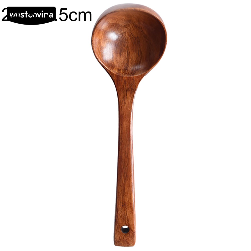 Muỗng múc canh cán dài bằng gỗ tiện ích nhà bếp