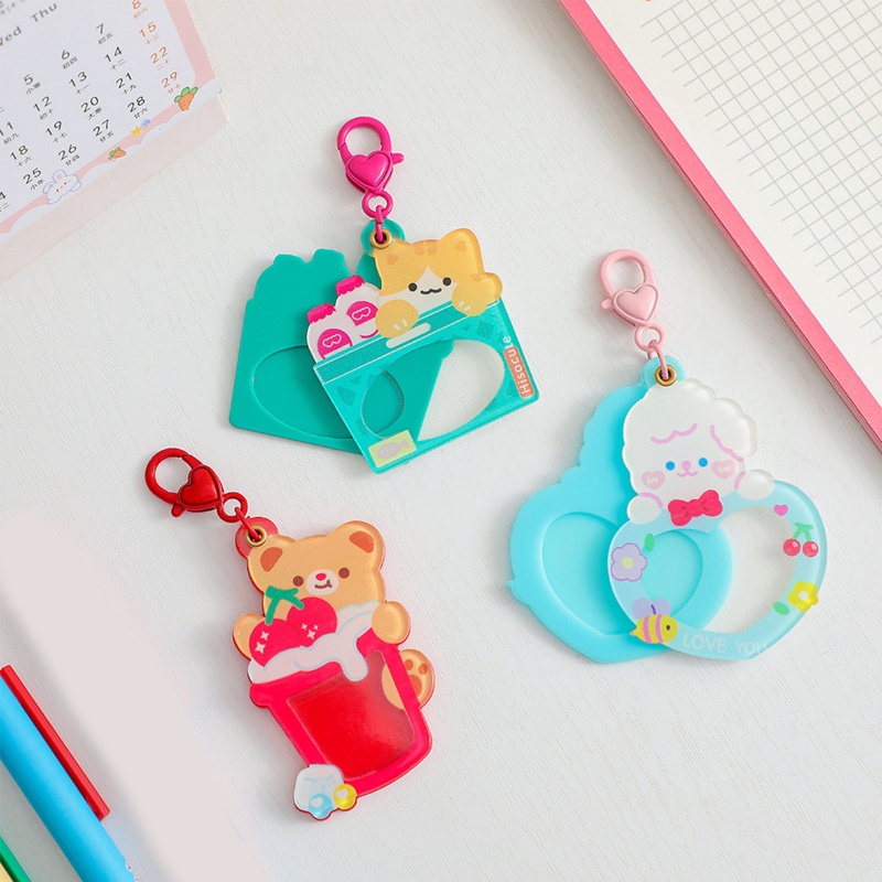 Hộp Đựng Thẻ Ảnh Bằng Acrylic In Họa Tiết Dễ Thương DIY