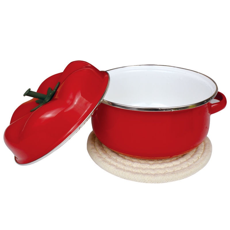 Nồi Nấu Ăn Tráng Men Hai Tai Dày Dặn Kích Thước 18cm / 20cm