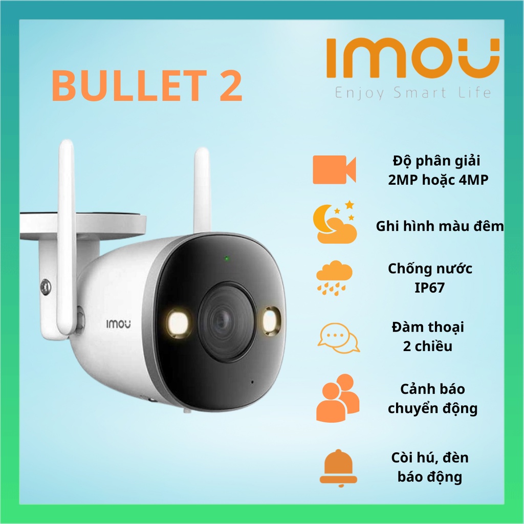 Camera WIFI Imou ngoài trời, có báo động còi hú,màu ban đêm IMOU F22FEP 2M, IMOU F42FEP 2K hãng chính hãng