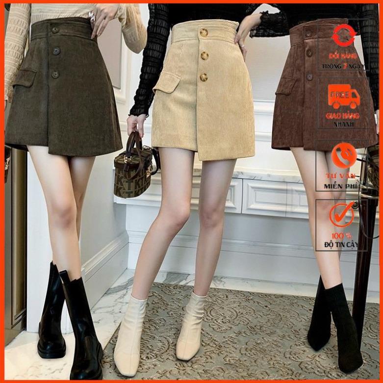 [QUATANG-KTYTT] Chân Váy Nhung Cạp Cao 3 cúc mới m908 | BigBuy360 - bigbuy360.vn