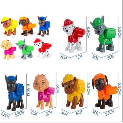 Sét 6 chú chó cứu hộ nhựa trang trí bánh sinh nhật