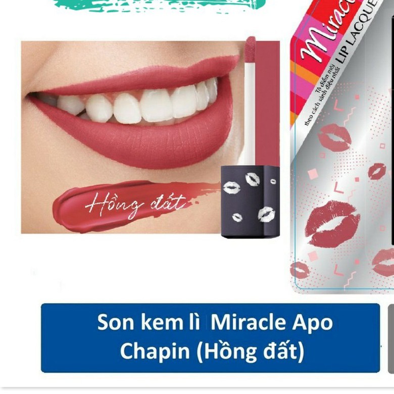 Son kem lì Miracle Apo Lip Lacquer Matte 3ml (Bao bì mới)