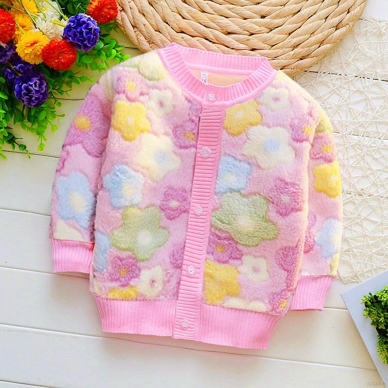 Áo Khoác Cardigan Dệt Kim Tay Dài Giữ Ấm Cho Bé 1-3 Tuổi