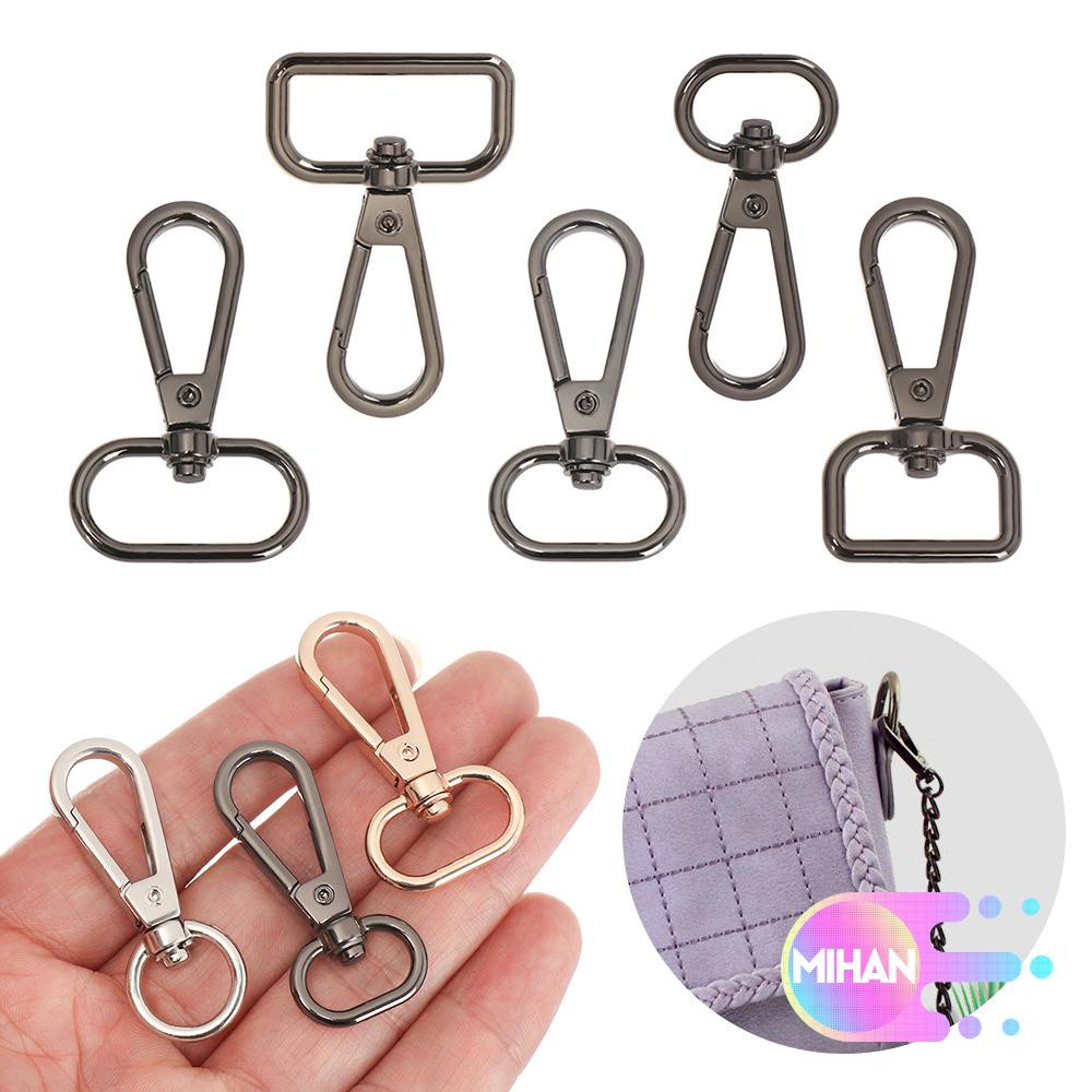 MIHAN1 5pcs Hardware Lobster Clasp Bag Part Accessories Collar Carabiner Snap Bags Strap Buckles Jewelry Making DIY KeyChain Metal Split Ring Hook/Multicolor