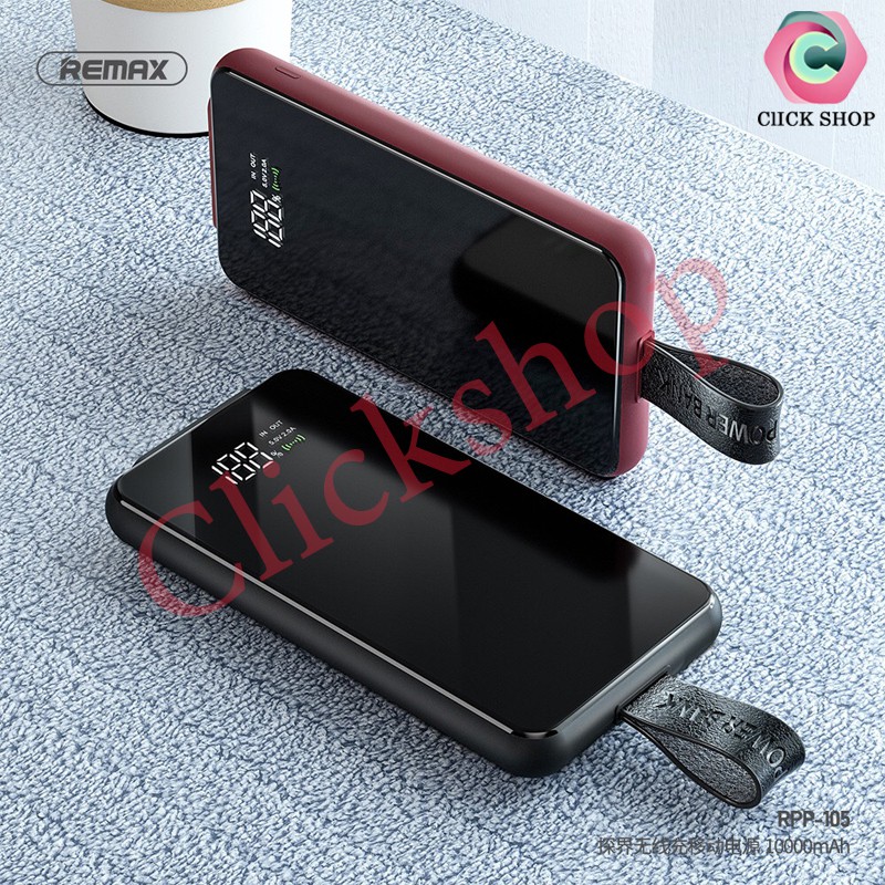 Remax RPP 105 sạc dự phòng remax RPP-105 hỗ trợ sạc không dây nhanh PD18W dung lượng 10000mAh có móc đeo