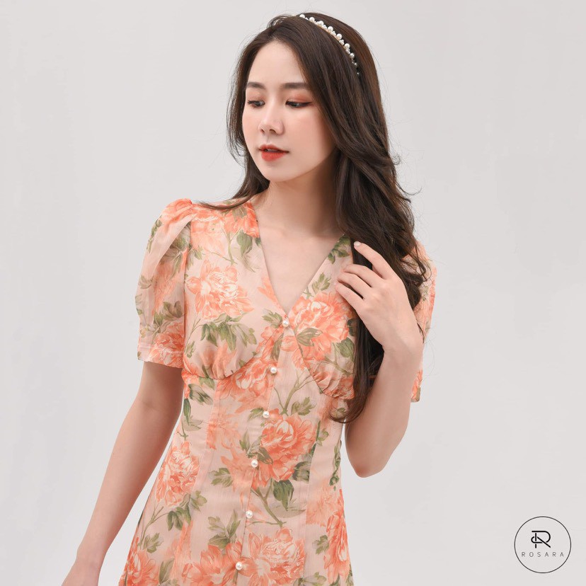 Váy kiểu thời trang nữ dáng suông họa tiết hoa Rosara VM33 | BigBuy360 - bigbuy360.vn