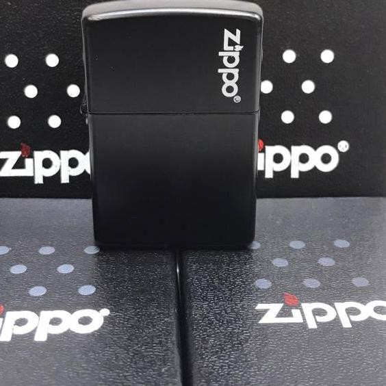 Zippo Áo Thun Màu Đen In Logo Trẻ Trung Năng Động