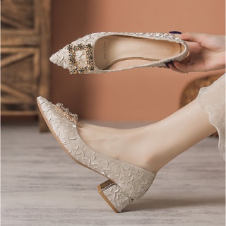 Hàng có sẵn size 40-43 __ giày búp bê bệt phối nơ đá big size