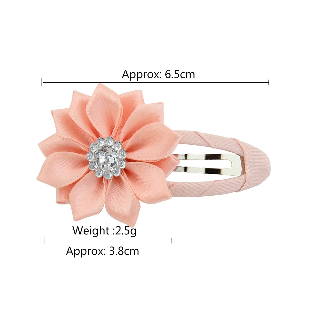 Kẹp tóc KIDSBOWS hình bông hoa chất liệu voan đính kim cương giả thời trang dễ thương cho bé gái