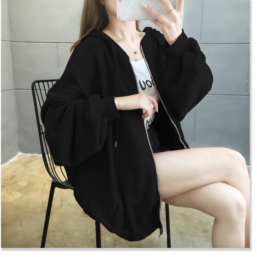 ÁO KHOÁC HOODIE PHỐI DÂY KÉO TAY BỒNG THỜI TRANG SÀNH ĐIỆU