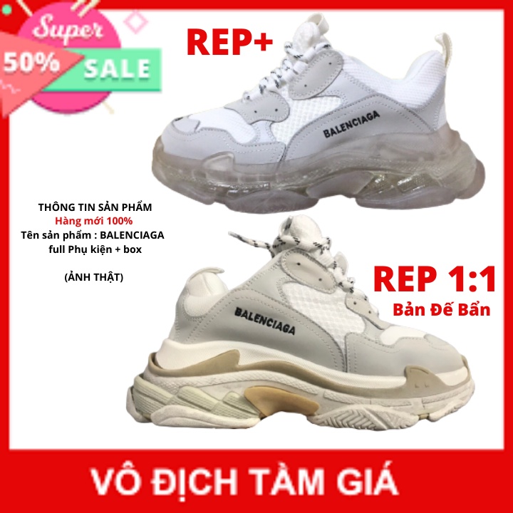 GIÀY THỂ THAO NAM NỮ BALEN TRIP S - SNEAKER NAM NỮ BALENCIAGA TRIP S - ĐẾ KHÍ & ĐẾ ĐẶC MÀU FULL TRẮNG