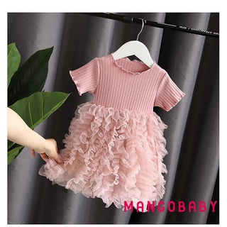Đầm Xoè Dệt Kim Tay Ngắn Đáng Yêu Cho Bé Gái
