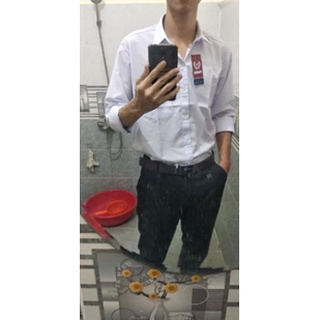 Free ship Áo Trắng học sinh tay dài