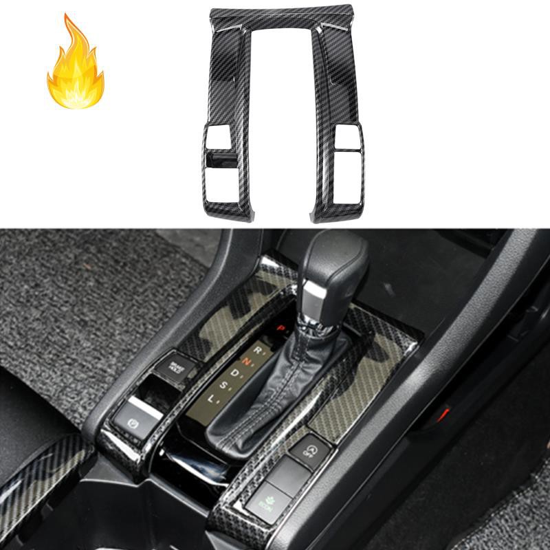Khung Gắn Bảng Điều Khiển Cần Gạt Số Bằng Sợi Carbon Cho Honda Civic 2016-2019