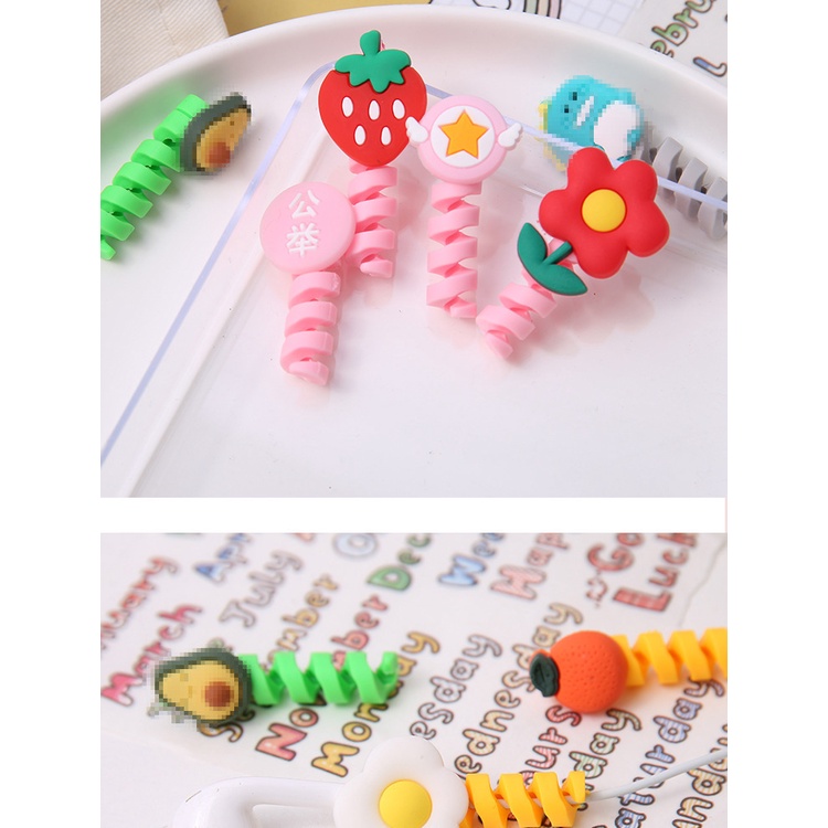 Phụ kiện bảo vệ dây cáp sạc bằng silicone hình trái cây dễ thương