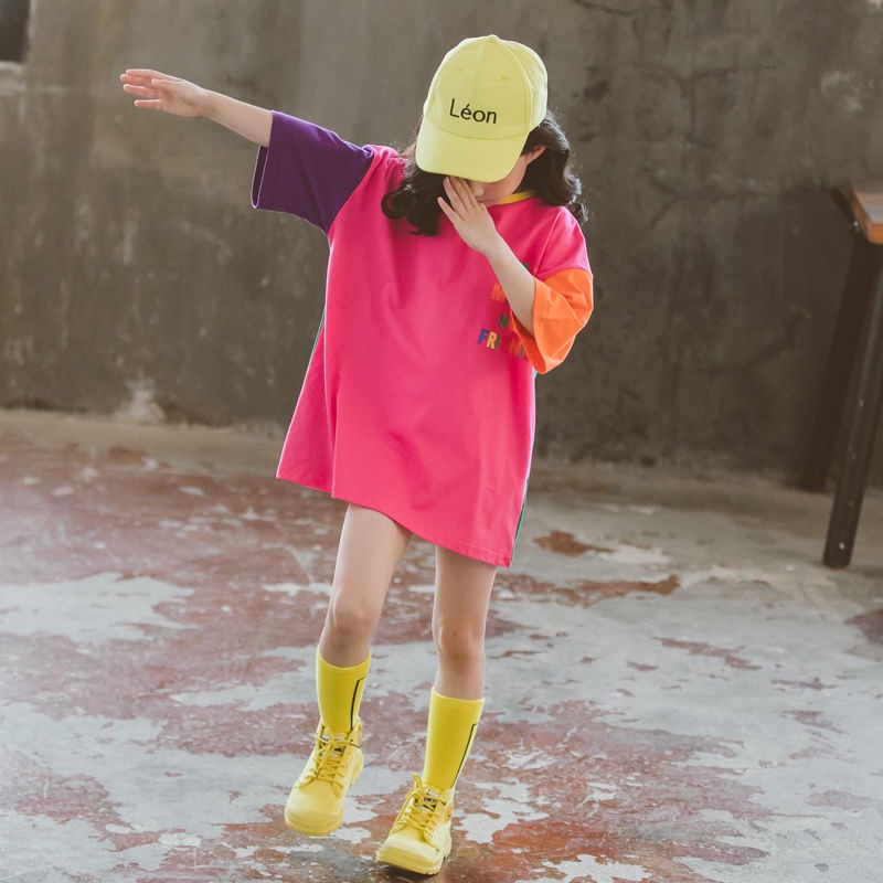 Đầm Thun Cotton Ngắn Tay Dáng Rộng Thời Trang Mùa Hè Cho Nữ