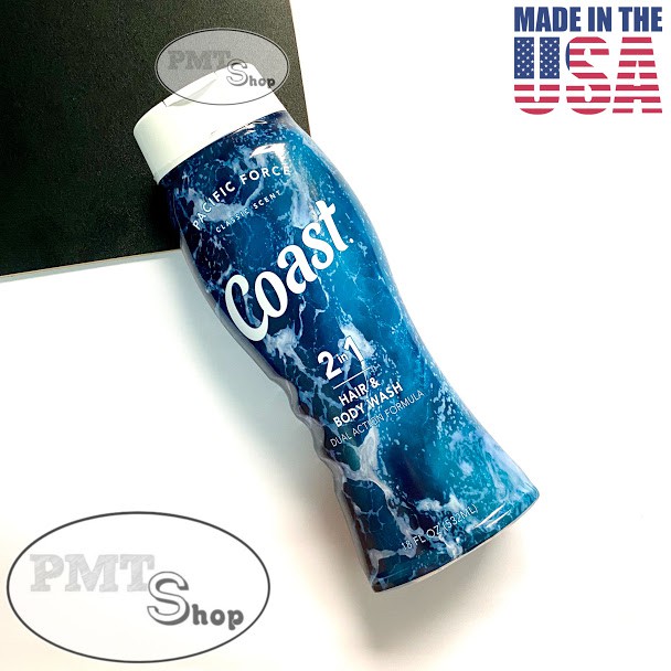 [USA] Dầu Tắm Gội Nam 2in1 Coast Hair & Body Wash Classic Scent 532ml Pacific Force - Mỹ