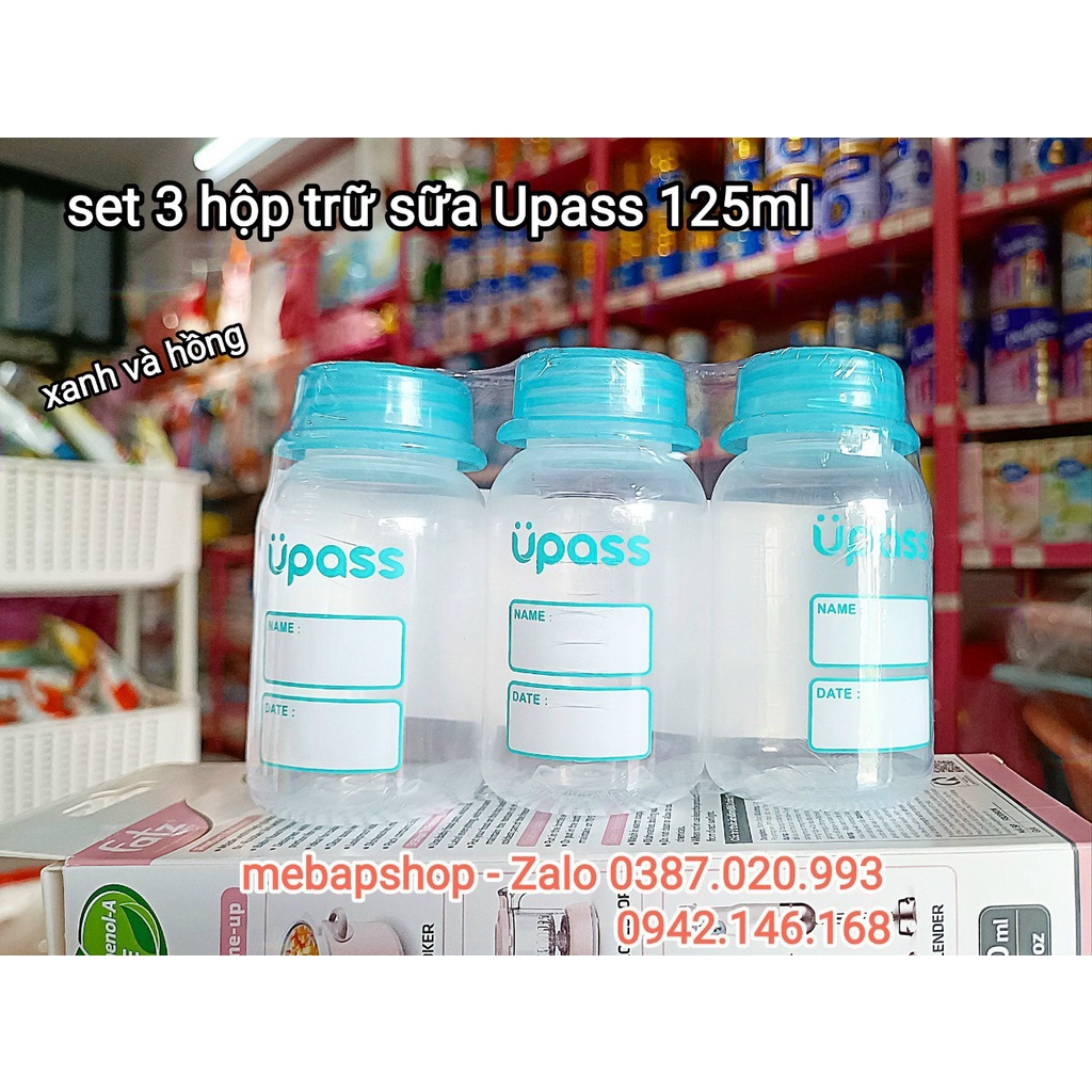 BỘ 3 BÌNH TRỮ SỮA UPASS 125ML