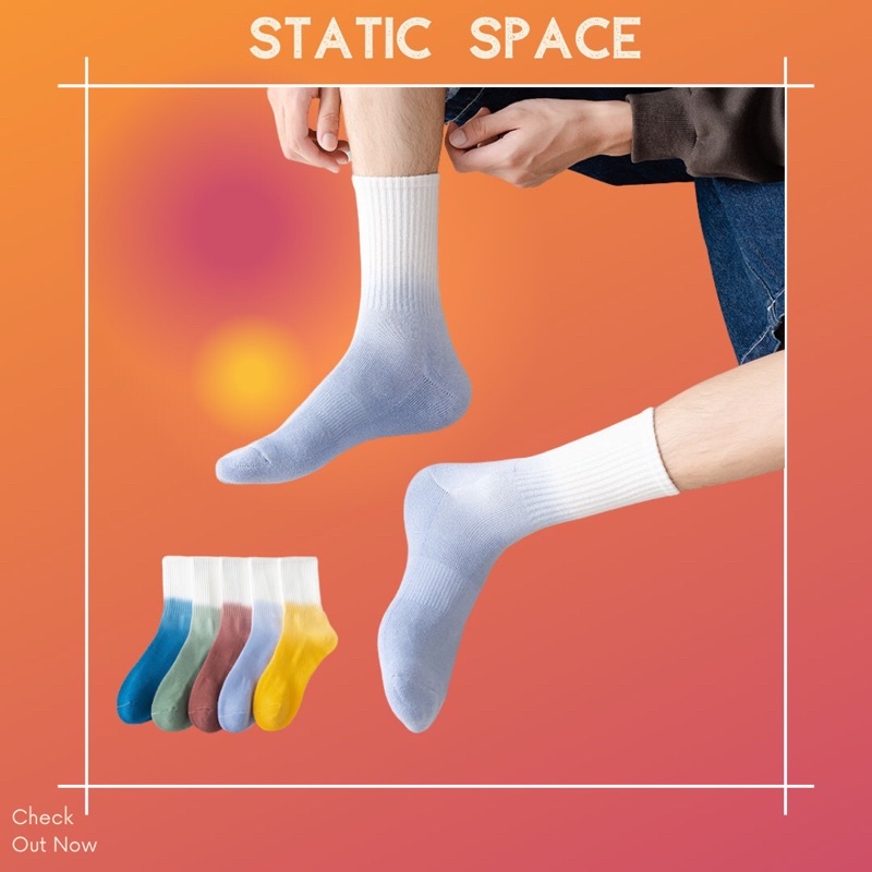 TẤT VỚ CAO CỔ NAM NỮ OMBRE CỔ TRẮNG FREESIZE - STATIC SPACE