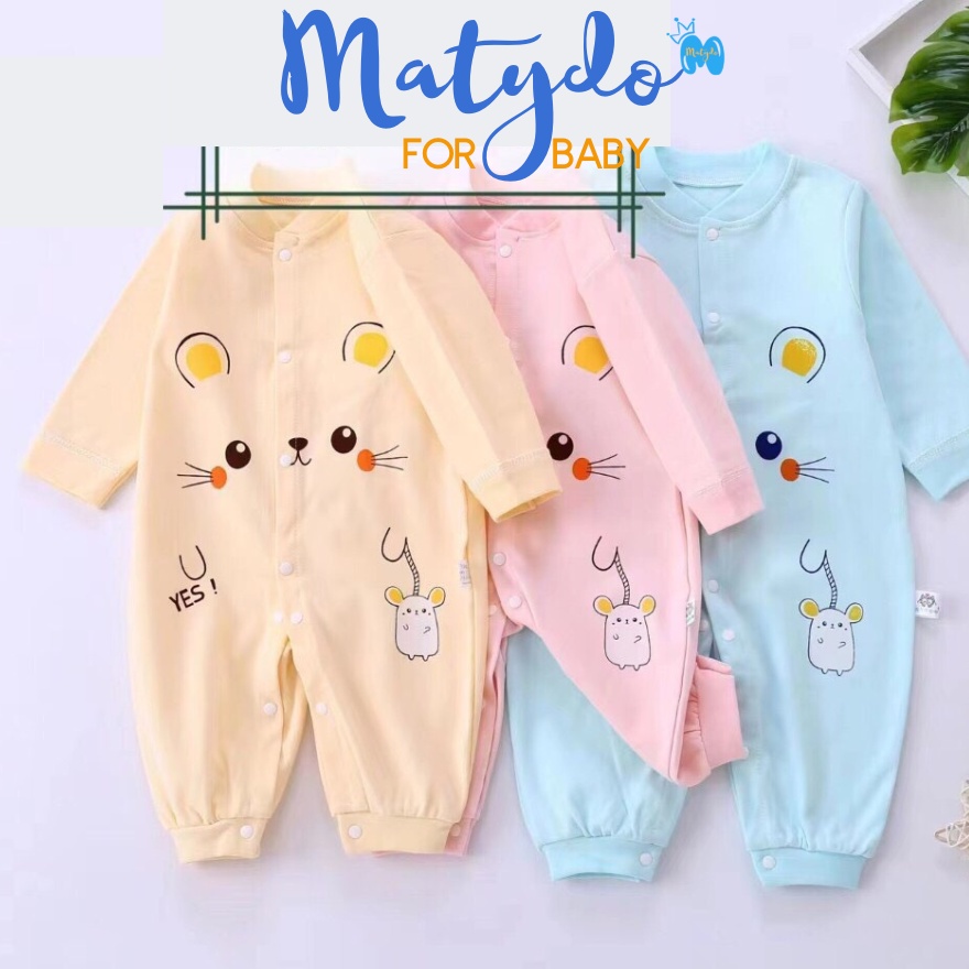Bộ body cho bé dài tay MATYDO bộ đồ liền thân bodysuit cho trẻ sơ sinh 5-11kg cho bé hình chuột cute