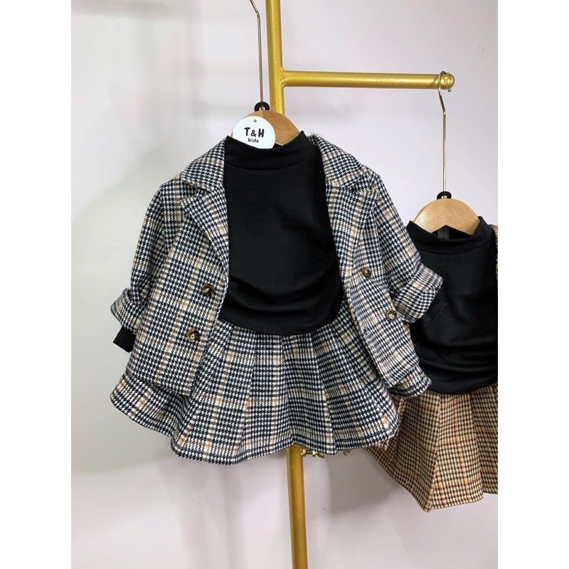 vest dạ 3 chi tiết bé gái