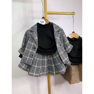 vest dạ 3 chi tiết bé gái