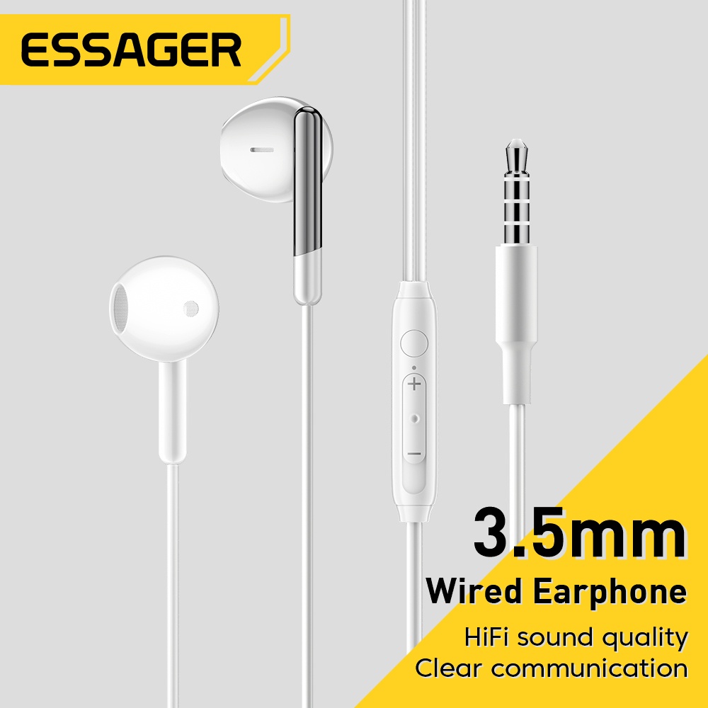 Tai nghe nhét tai ESSAGER 3.5mm E6 E7 E8 có micro và nút điều chỉnh âm lượng cho oppo vivo