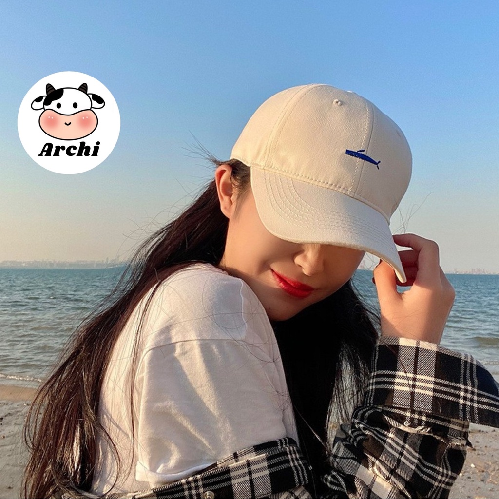 Mũ lưỡi trai cao cấp thêu hình cá voi