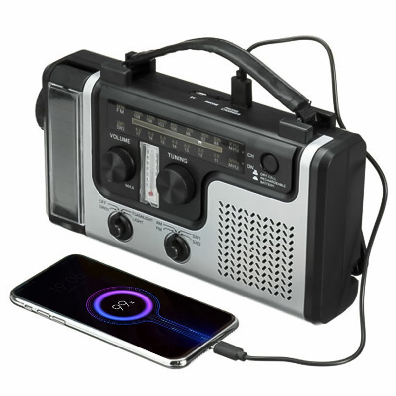 Radio năng lượng mặt trời đa chức năng có đèn LED tiện lợi