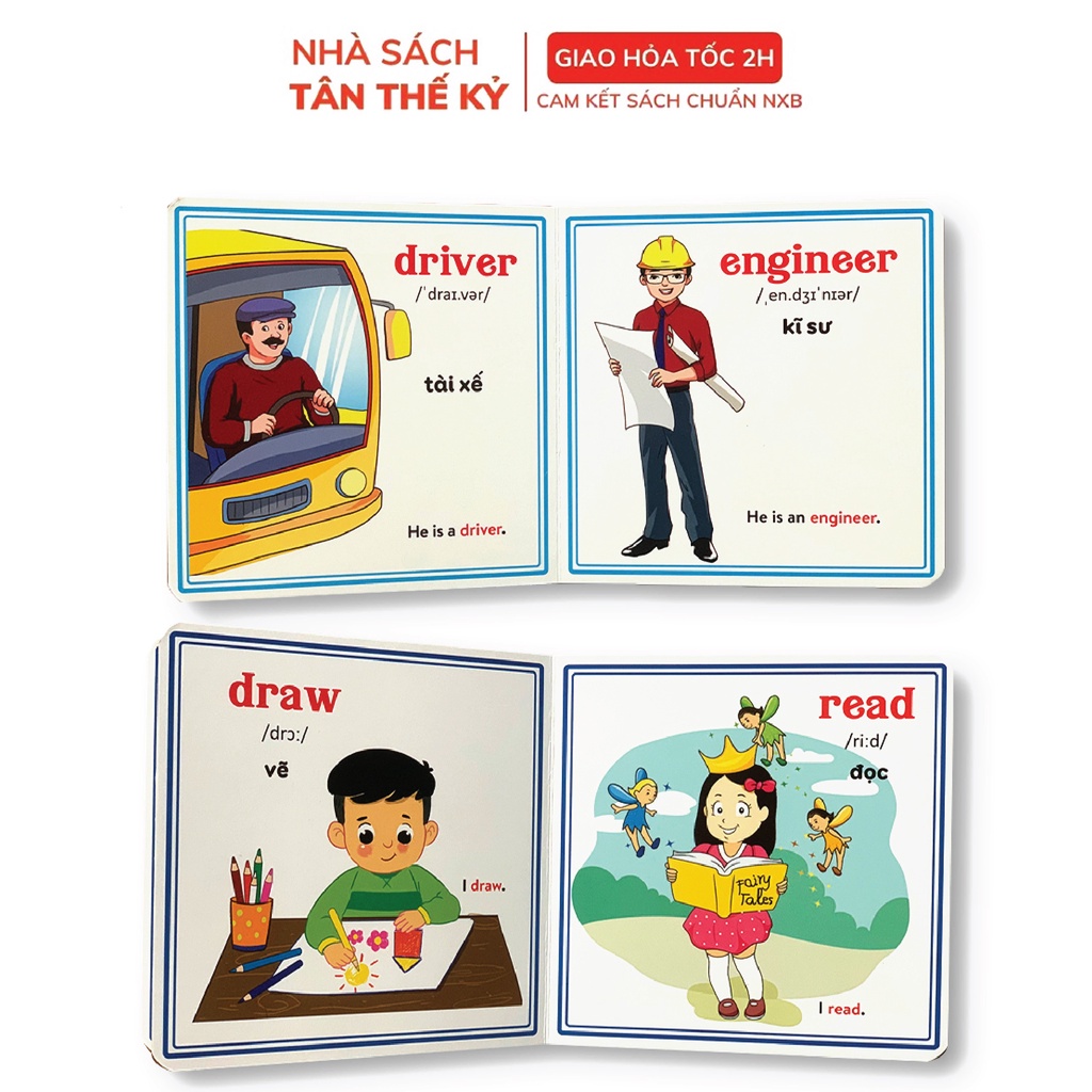 Sách - Thư viện hình ảnh đầu tiên cho bé từ 0-6 tuổi Song ngữ - phần 2 quét mã QR file nghe (Bộ 8 cuốn)