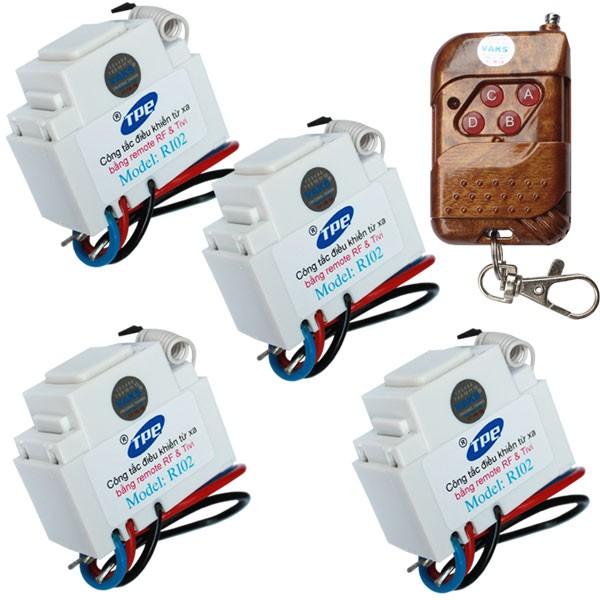 04 Công Tắc Điều Khiển Từ Xa IR-RF TPE RI02 - 220V, 1000W +1 remote RM04 315Mhz - sx tại VN
