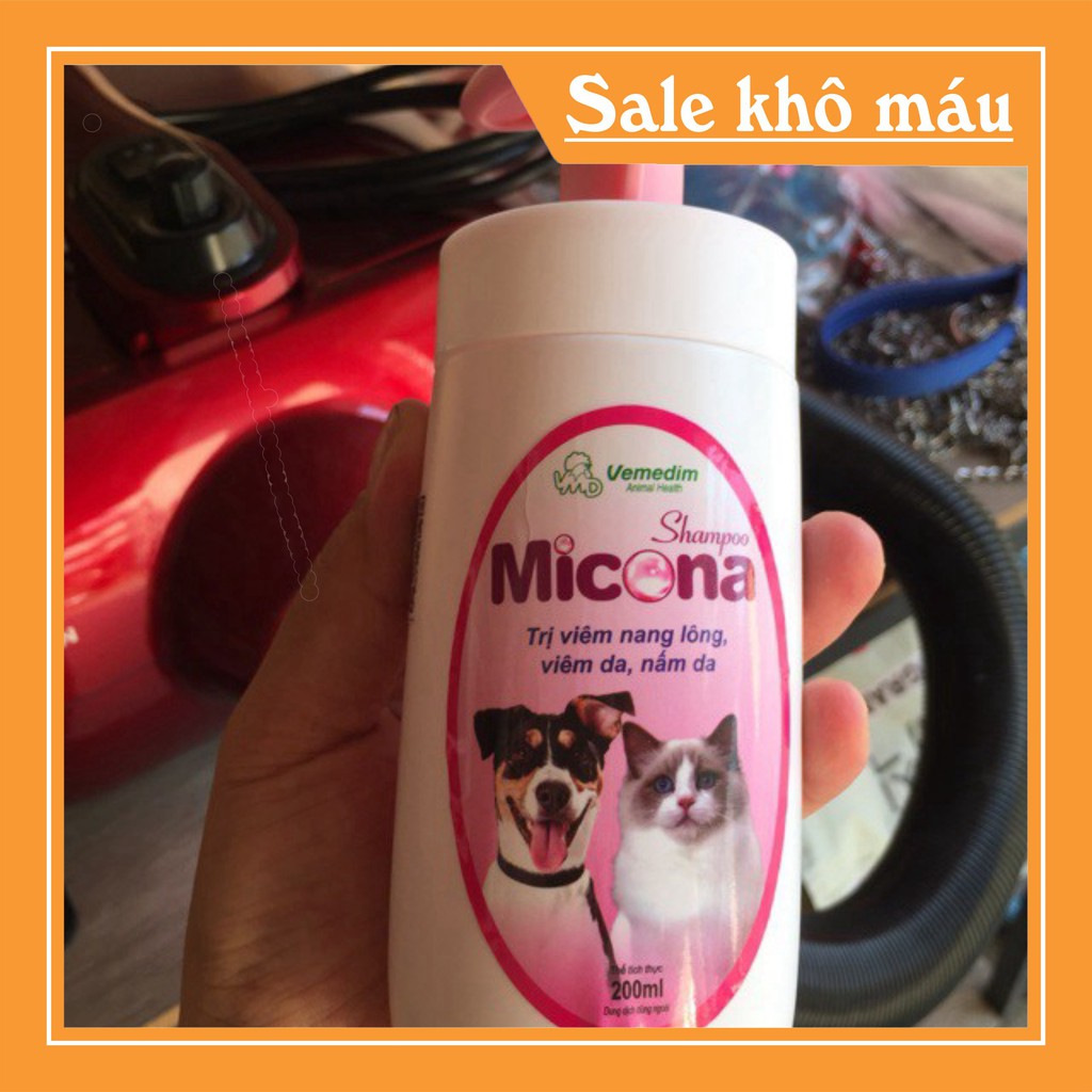 Sữa Tắm Viêm Da Nấm Da Cho Chó Mèo Micona Vemedim 200ml