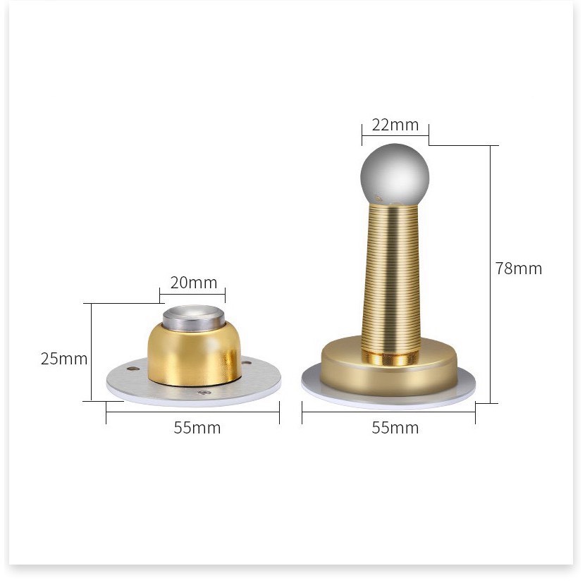 [FREESHIP] Chặn cửa thông minh inox 304 Thép không gỉ - Không khoan đục - Sử dụng băng dính 3M - Nam châm hút cực mạnh.