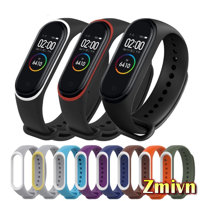 Dây đeo Mijjobs Xiaomi Miband 3 /4 - Có màu viền