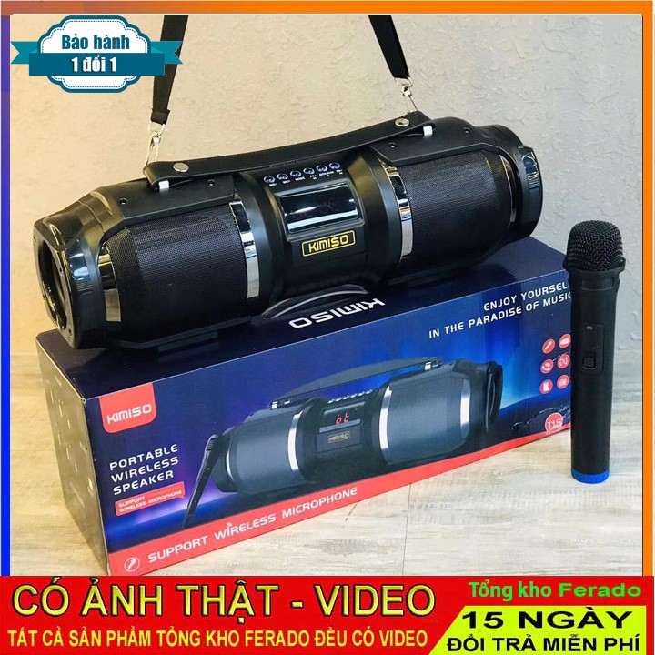 Loa blueluetooth Kimiso T1s - Loa Bluetooth karaoke xách tay di động KIMISO T1S - Kèm 01 Micro