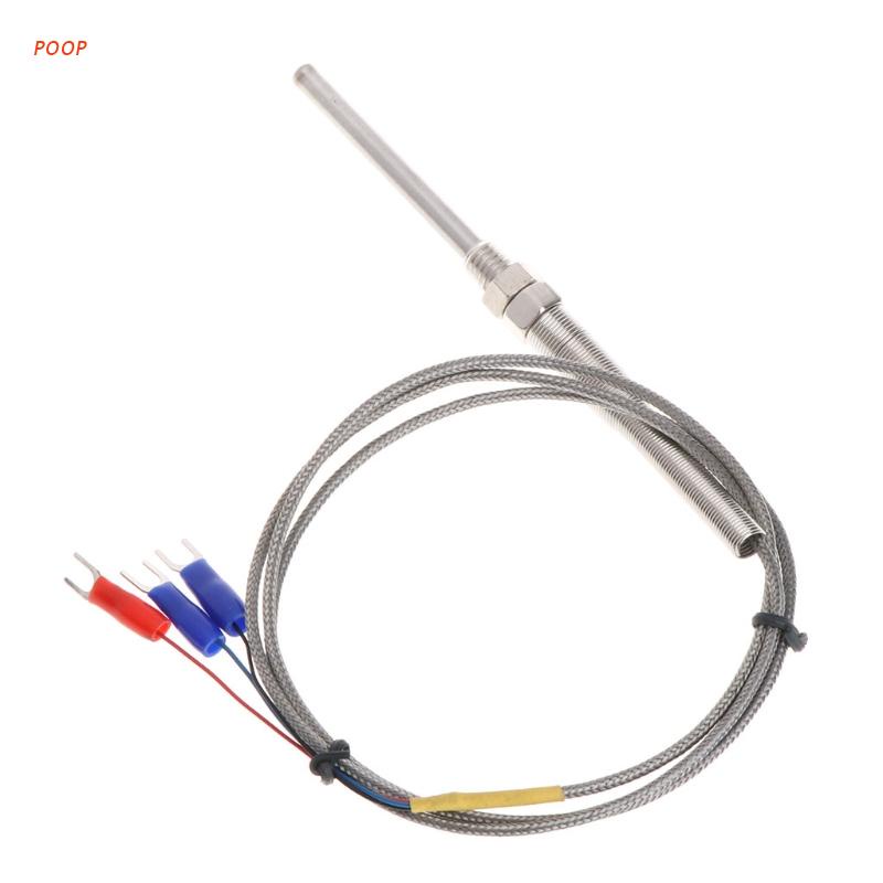 Đầu dò cảm biến nhiệt độ Poop 1m pt100 5mm x 50mm 3 dây m8 3.3ft chuyên dụng