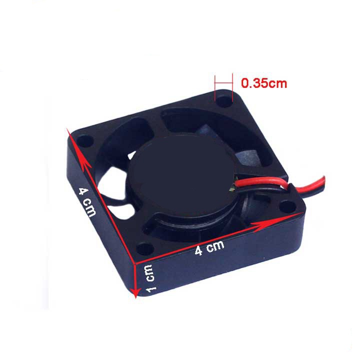Quạt Tản Nhiệt đa năng 2 dây 4x4x1.5cm 12VDC Dùng cho nhiều thiết bị điện cánh tròn loại đẹp