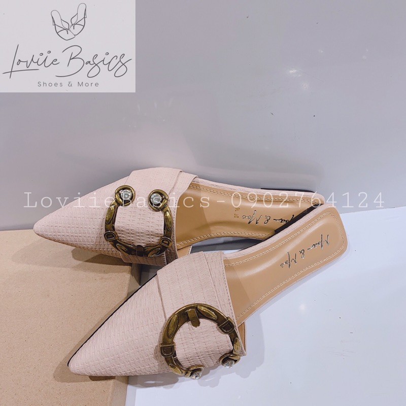 SỤC LÊ NỮ LOVIIE BASICS - DÉP SỤC NỮ THỜI TRANG MŨI NHỌN KHOÁ KIỂU ĐẾ BỆT - SỤC KHOÁ TRÒN D210503