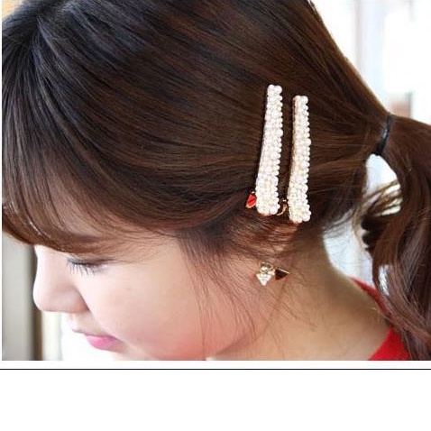 Kẹp Tóc Mỏ Vịt Bằng Hợp Kim Đính Đá Ngọc Trai Thời Trang Hàn Quốc