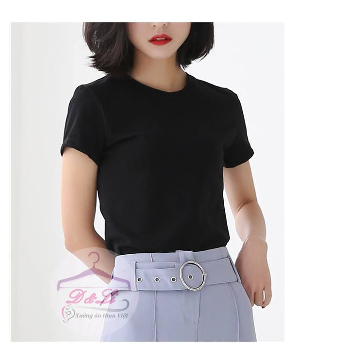 Áo thun trơn đen 100% cotton size S->L giá sỉ đẹp phom chuẩn ảnh thật