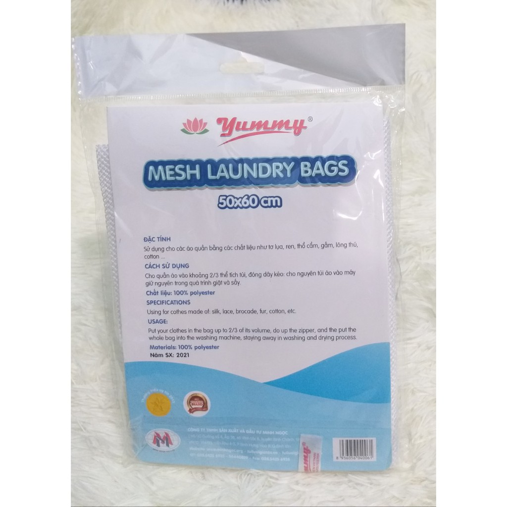 Túi giặt đồ máy giặt hiệu YUMMY kích thước 50x60 - túi bảo vệ quần áo khi giặt- túi lưới giặt đồ hàng việt nam