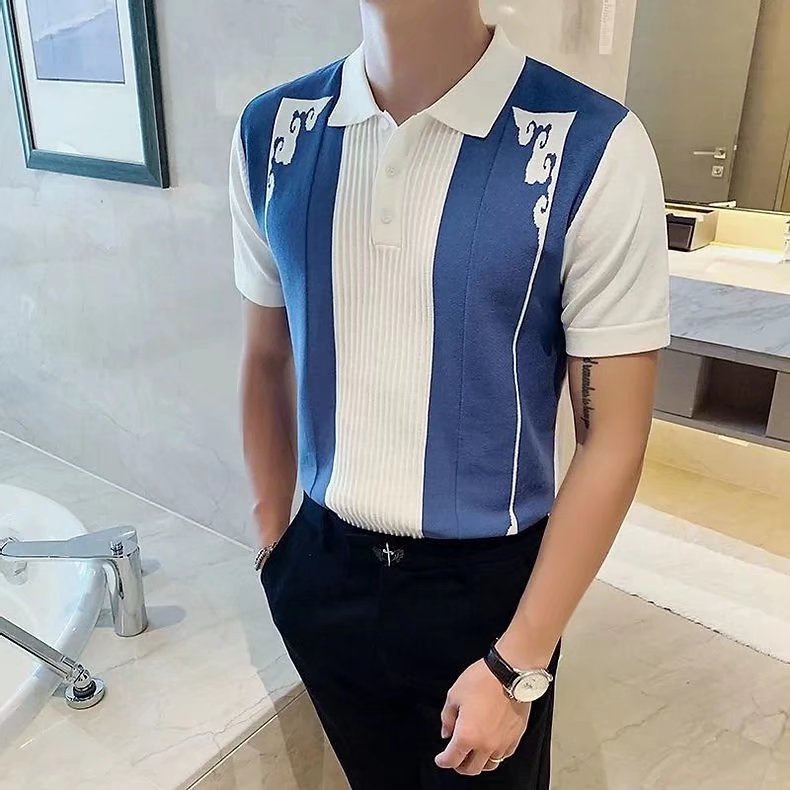 Áo Thun polo Ngắn Tay Bằng Lụa Lạnh Ôm Dáng Phong Cách Hàn Quốc Thời Trang Mùa Hè Cho Nam Size M-3XL