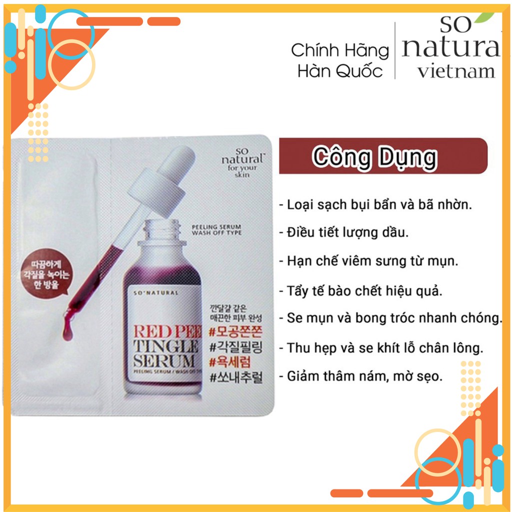 Red Peel Tingle Serum Phiên bản  mơi nhất  tinh chất tái tạo làn da Và Tẩy Tế Bào Chết So Natural Hàn Quốc