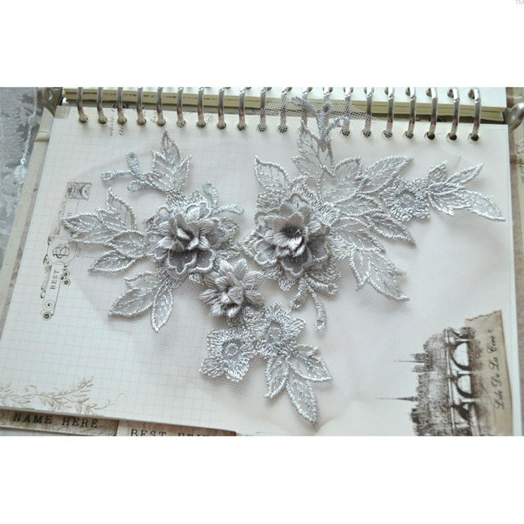 Miếng Vải Ren Thêu Hoa 3d Trang Trí Áo Cưới