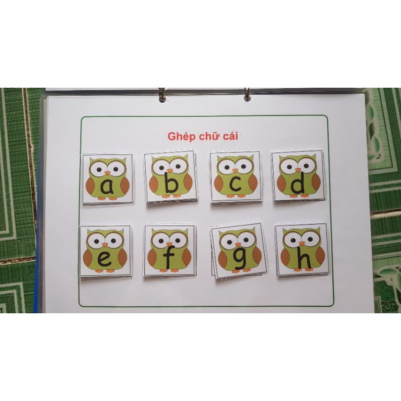 [MONTESSORI] Học Liệu bóc dán tiếng việt cơ bản cho bé từ 0 đến 6 tuổi(23 trang)